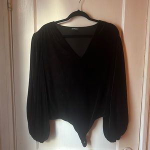 Velvet Balloon Sleeve Bodysuit